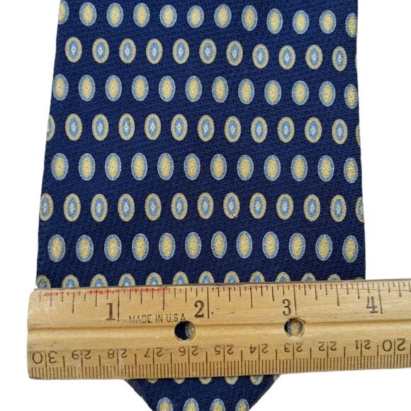SAVILE ROW Blue & White Tie Silk Necktie 4 X 57 - Picture 2 of 5